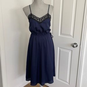 NWT Satin lace slip midi dress